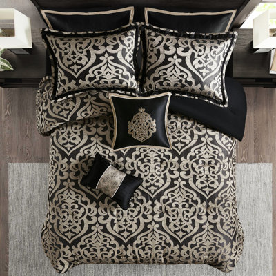 Édredon très grand 8 pièces avec tissage texturé, motif classique, coussins décoratifs, rembourrage, 8 pièces de confort à l'année, doux, caractéristiques des coussins brodés, entretien facile à la machine