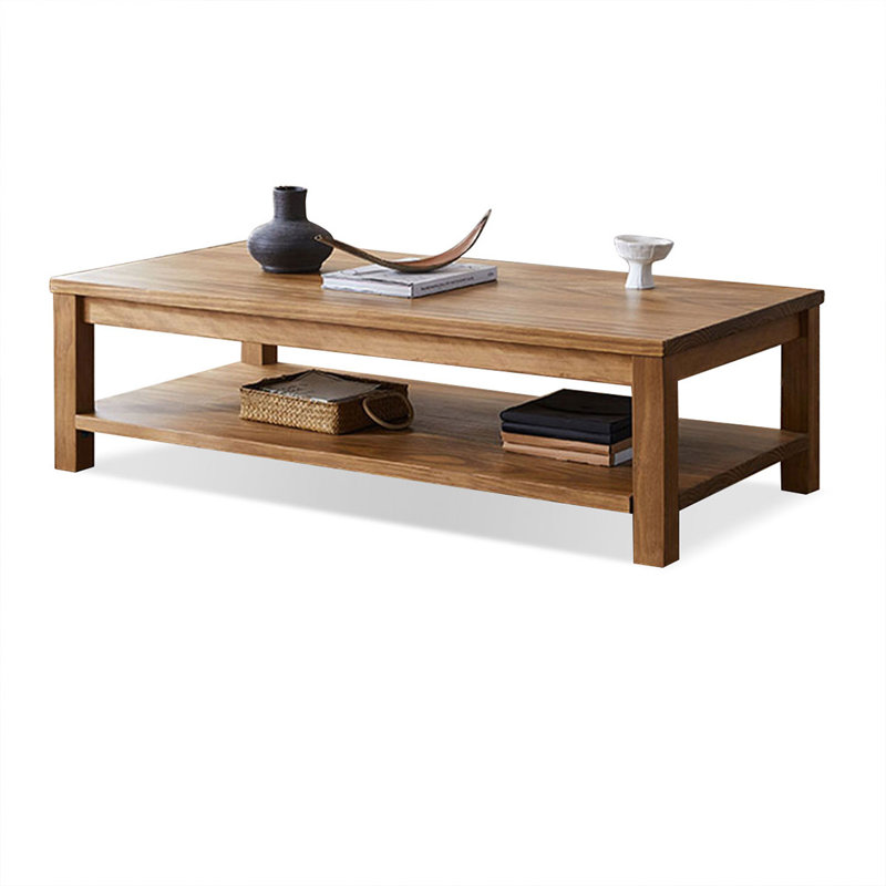 Coffee Solid Wood Rectangular Coffee Table, 17.72" H x 47.24" L x 23.62" W