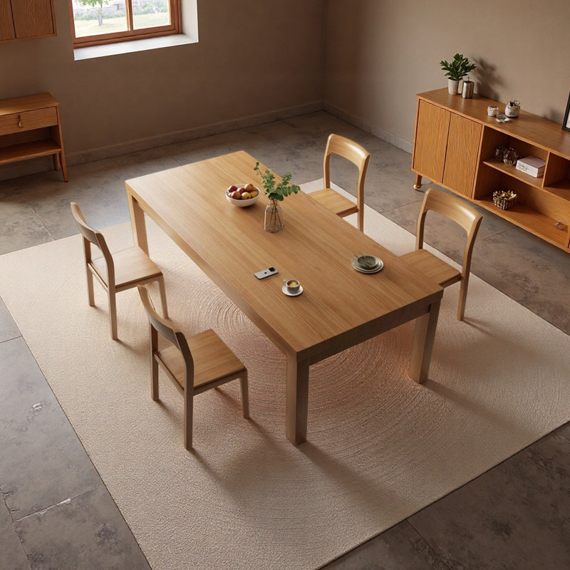 Table de salle à manger élégante et unique, 5 pièces: table, 4 chaises, H 29,52 po x l 55,11 po x P 31,49 po
