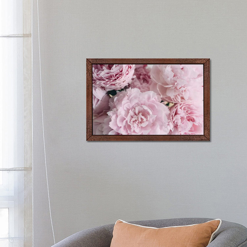 Peonies Top by Chelsea Victoria - Print, 101.6 cm H x 66.04 cm W, Brown Framed