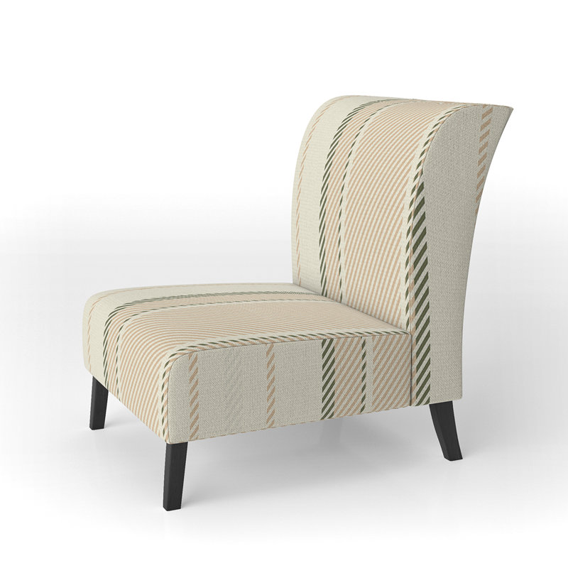 Fauteuil de chambre d'appoint à motif crème rayé