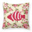  Coussin décoratif à fleurs roses 14 "Fish Shabby Elegance-280767694