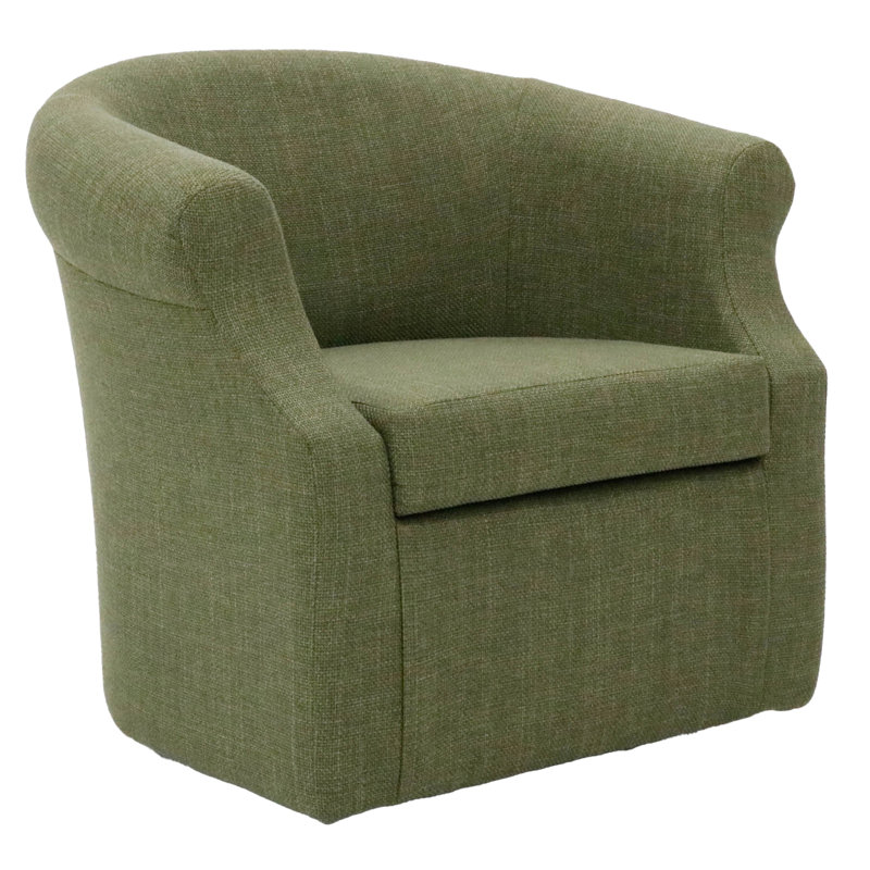 Fauteuil demi-tonneau pivotant l 3,5 po Buril, Mélange de polyester vert