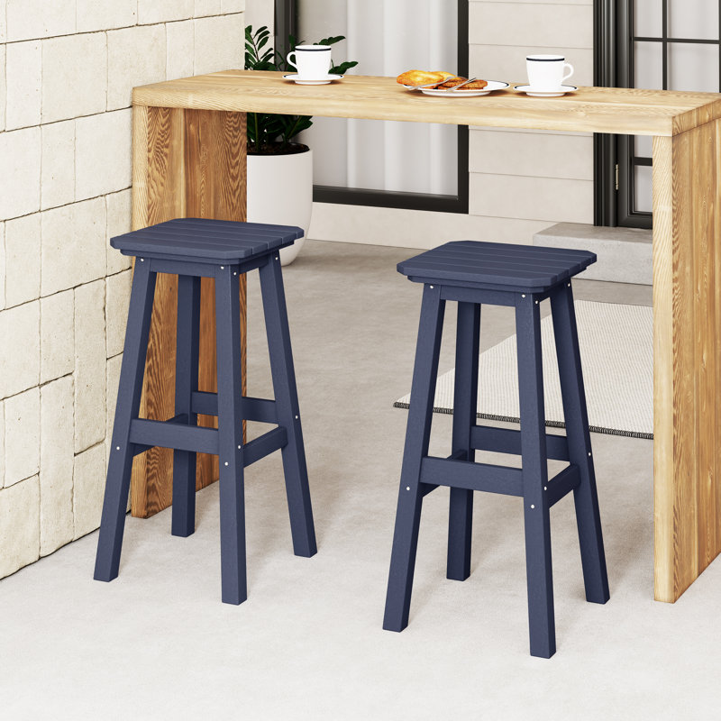 Ensemble de 2 tabourets de bar 29 "Vinnie, Bleu marine
