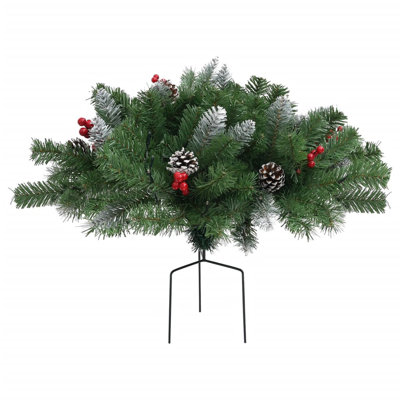 Arbre de Noël artificiel avec lumières DEL vert PVC 15,7 po