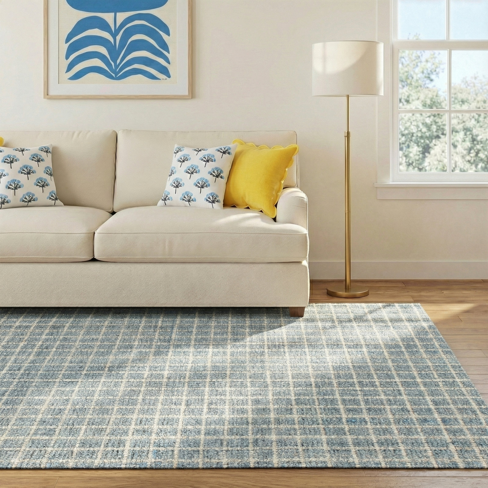 Conall Slate Hand Micro Hooked Wool Rug, Rectangle 5' x 8'