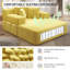 Chaise longue moelleuse en velours côtelé jaune avec 3 coussins de rangement sans cadre
