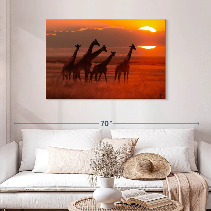 Brampt, girafes d'Afrique itinérantes, H 30 po x l 45 po