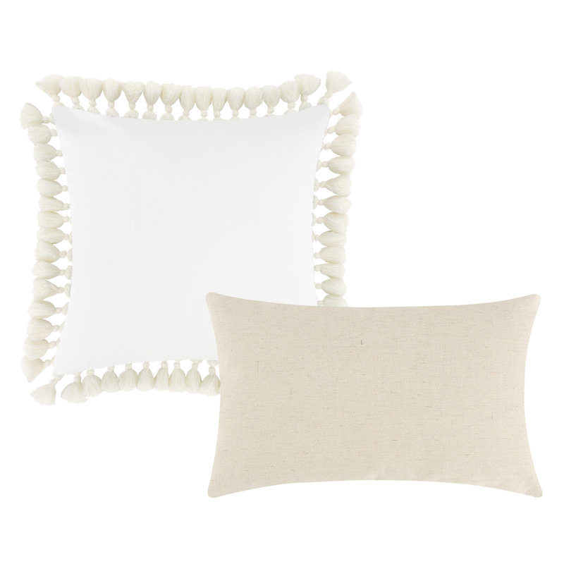 Coastal Blue and Beige Embroidered Kids Pillow Set
