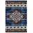 Minisase Collection Digital Print Cotton-Polyester Blue Moroccan Floral Rug-1538842475