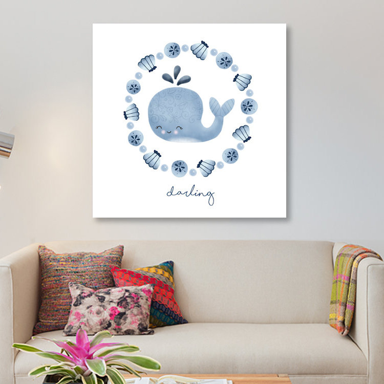 «Ocean Friends IV», impression sur toile, H 18 po x l 18 po x P 1,5 po, Toile tendue, Pas de tapis