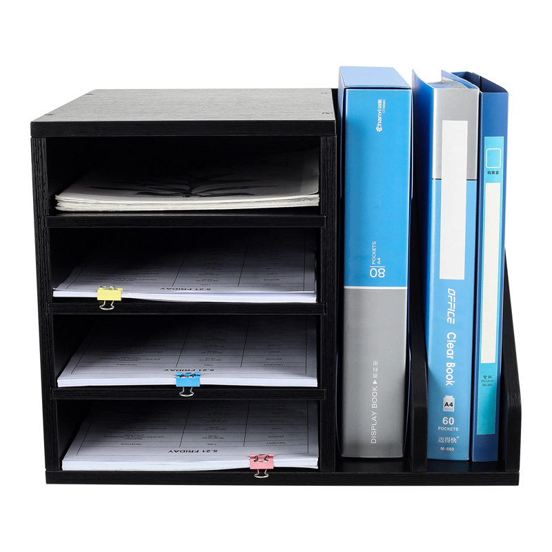 Munha Manufactured Wood Magazine Holder, Black