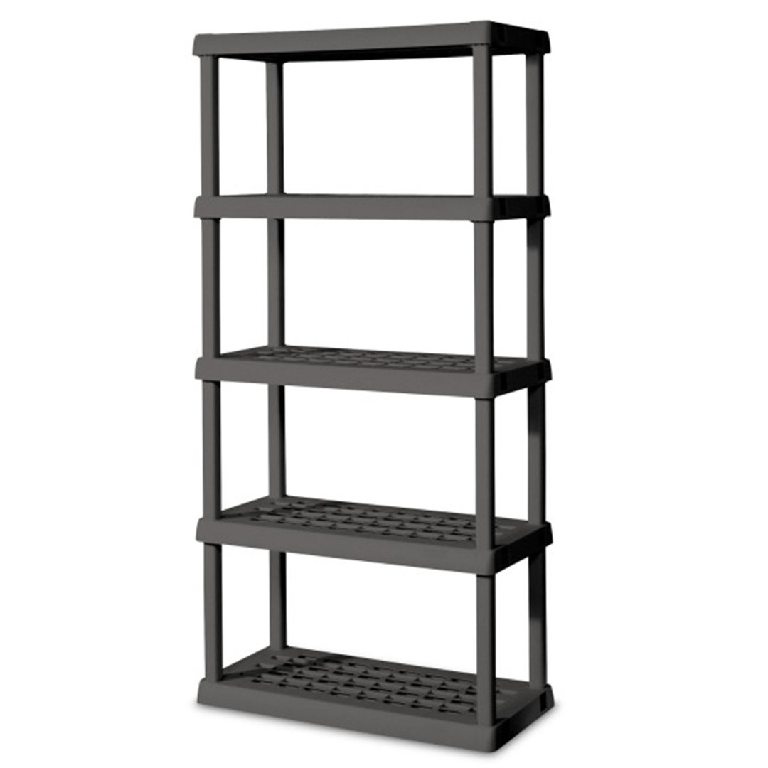 Sterilite 75.2 Inch Heavy Duty Durable 5 Shelf Ventilated Shelving Unit, 4 Pack (Set of 4) Sterilite