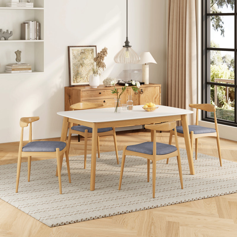 Ensemble de salle à manger 5 pièces Mid-Century, Gris