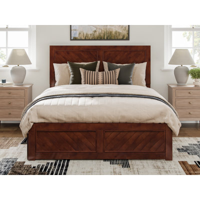 Jeinny Solid Wood Platform Bed with Matching Footboard & Storage Drawers