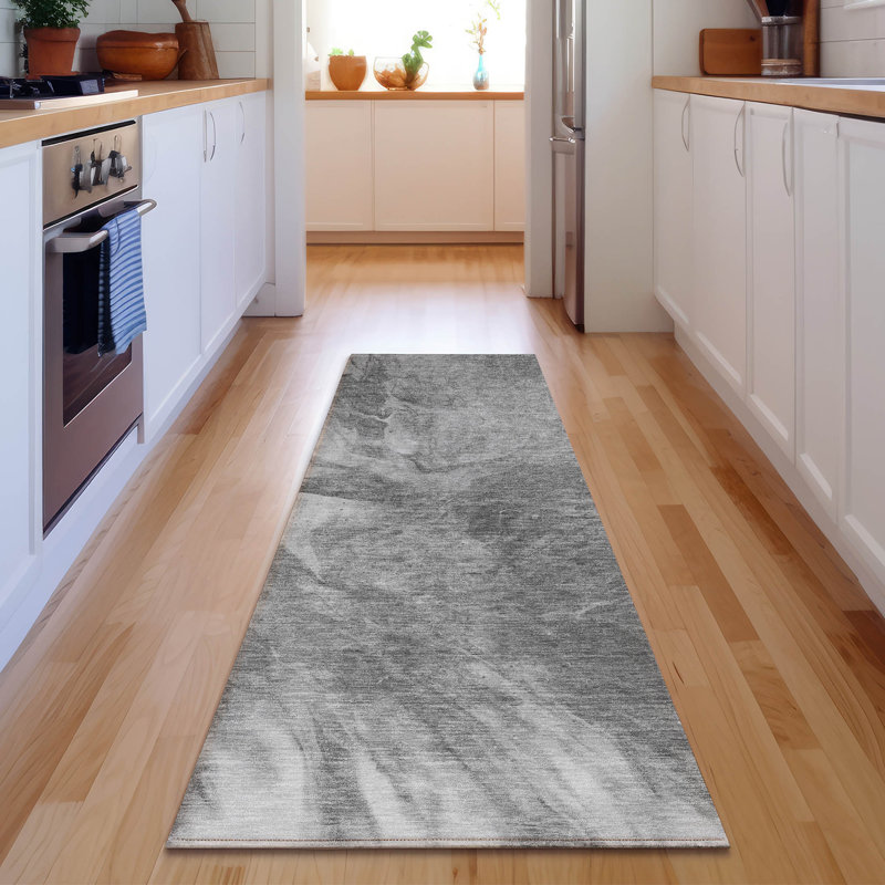 Premium Machine Washable Cerrito Gray Rug, Runner 2'3" x 7'6"