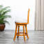 Tabouret de bar de 30 po au fini naturel avec siège captivant en tissu beige à hauteur d'assise, d'apparence et de confort-118039519-118039523
