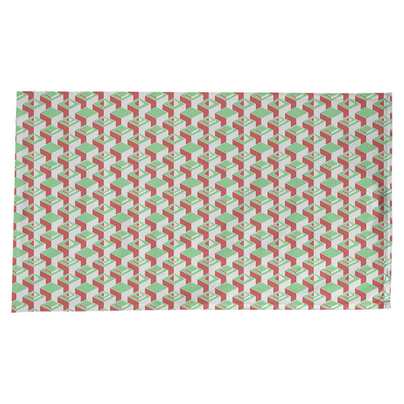 Nappe de gratte-ciels classiques, Vert/rouge