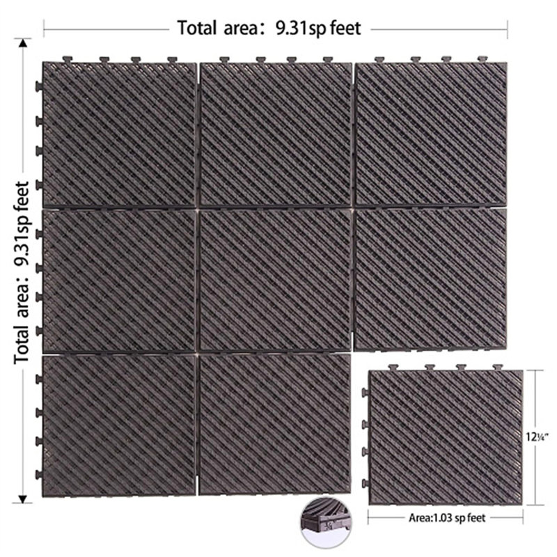 Carreaux de terrasse à emboîtement de patio, 36, Marron foncé