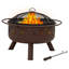  Foyer à bois rond en acier 30 po avec grille de cuisson-223912428
