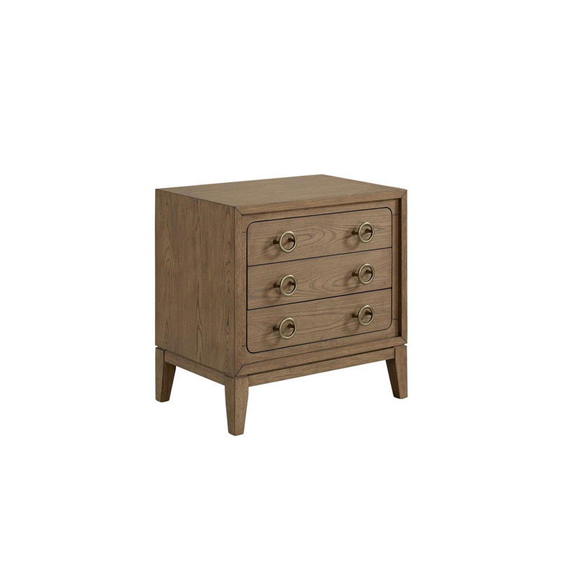Table de chevet 3 tiroirs avec finition USB au lait