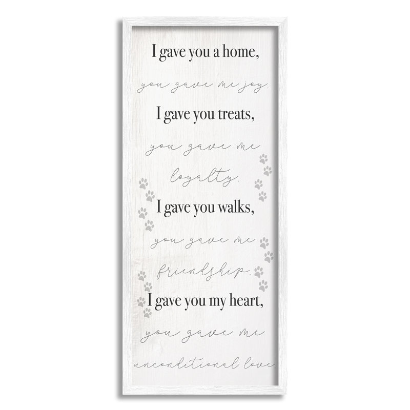 Gave You My Heart Pet Dog, H 30 po x l 13 po, Giclée encadrée blanc bord de mer