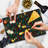 Ambesonne Colorful Cutting Board Large Size Halftone Pattern Motif Multicolor