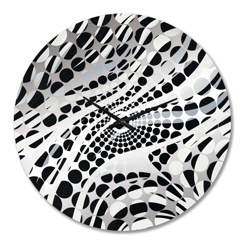 Horloge murale rayée zébrée noire et blanche, Très grand
