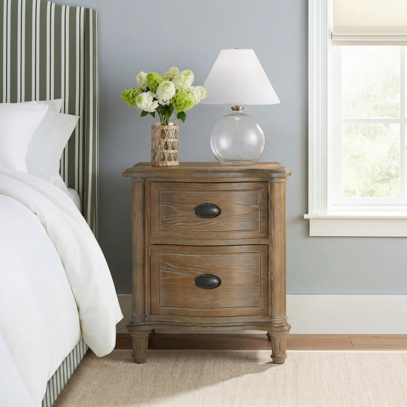 Watson 28" H 2-Drawer Solid Wood Nightstand, Studio Gray