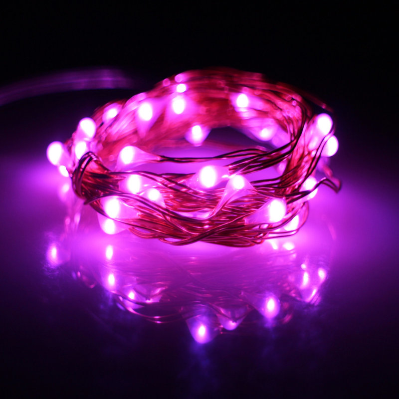 Lampe de chaîne 20 lumières del, Rose