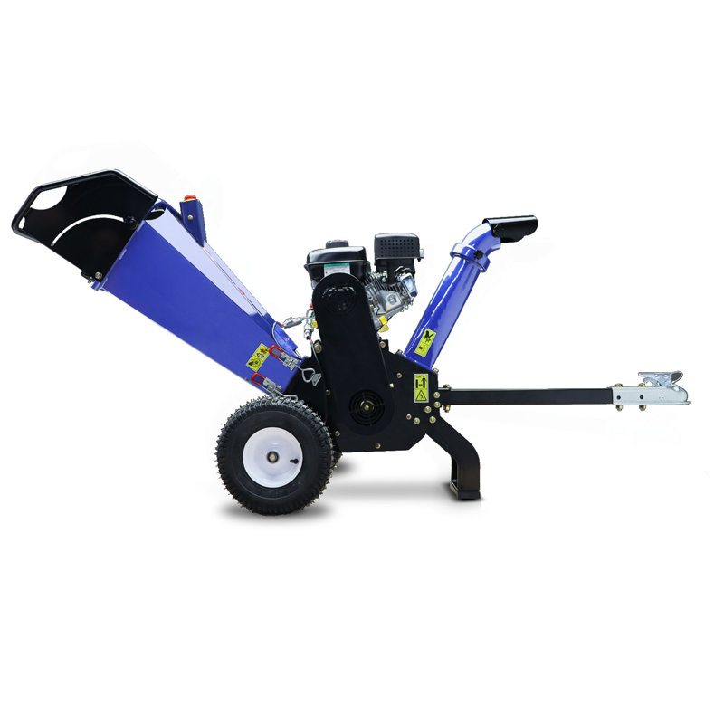 4-Inch 208Cc 6.5HP Gas Powered Wood Chipper, Recoil Start, Leaf Branch Shredder Mulcher With 2'' Coupler Tow Hitch, Towable Wood Chipper Shredder