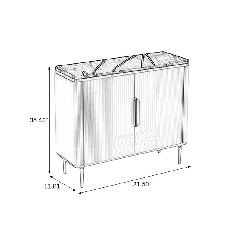 Rangement à chaussures en aluminium blanc, 35.43" H x 31.5" W x 11.81" D