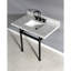 Dessus de meuble-lavabo en marbre de Carrare 36 pouces avec pieds en laiton Kingston Templeton (8 pouces, 3 trous)-30370522