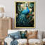 Zellie Teal Peacock Monochrome Framed On Canvas Print-192523266-192523271-151568058