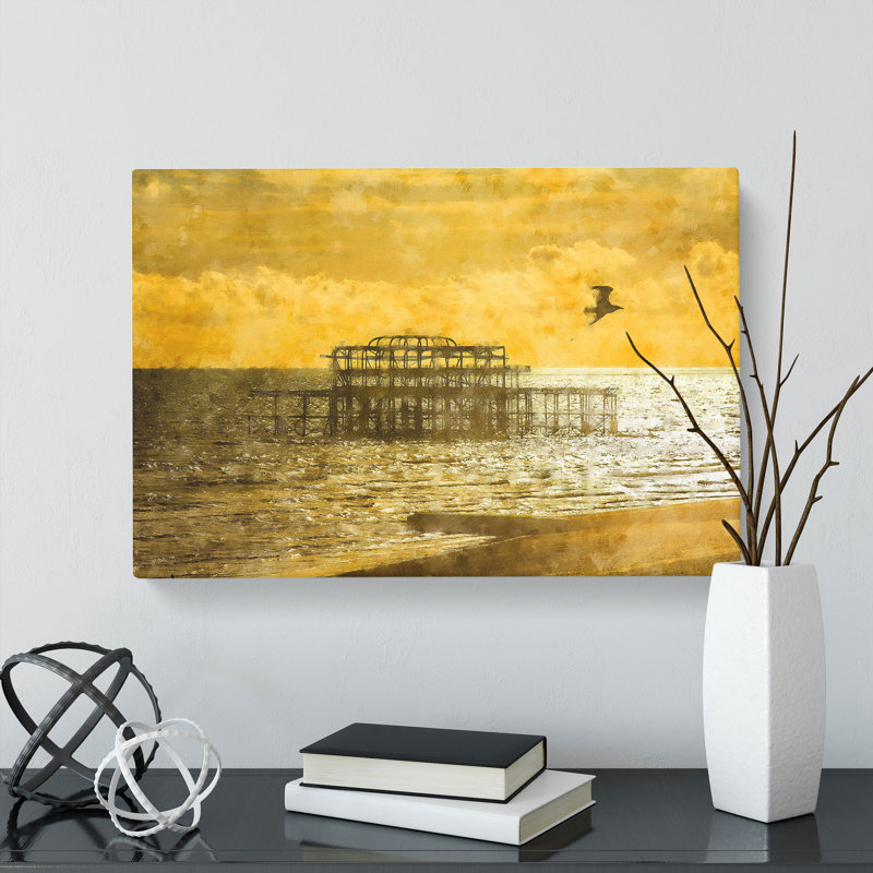 Brighton West Pier At Sunset - Wrapped Canvas Print, 35cm H x 50cm W x 3cm D
