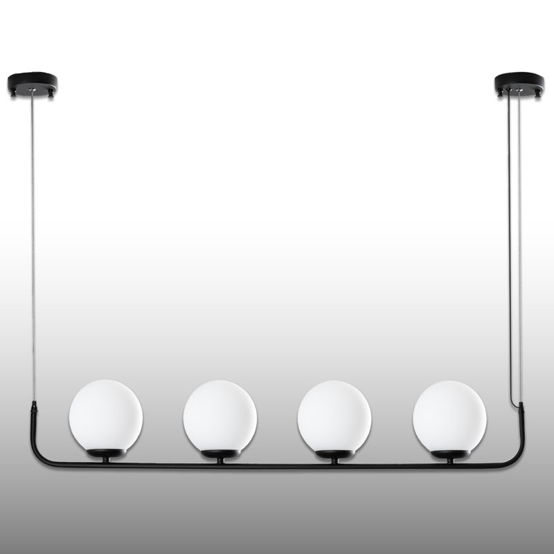 Lustre en métal à hauteur ajustable, Noir