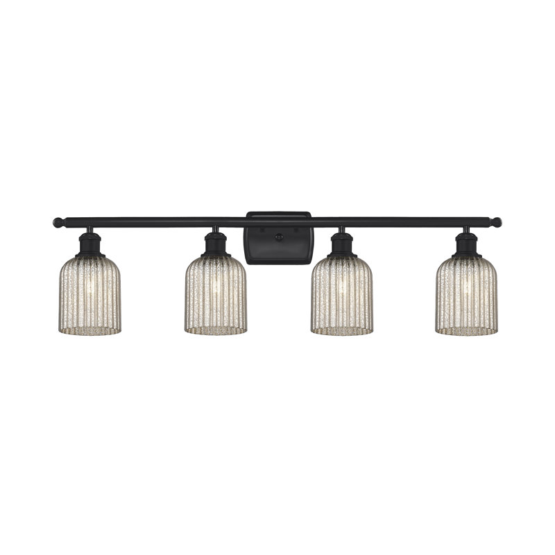 Fiennes 4 - Light Dimmable Vanity Light, Matte Black, Metallic Gray