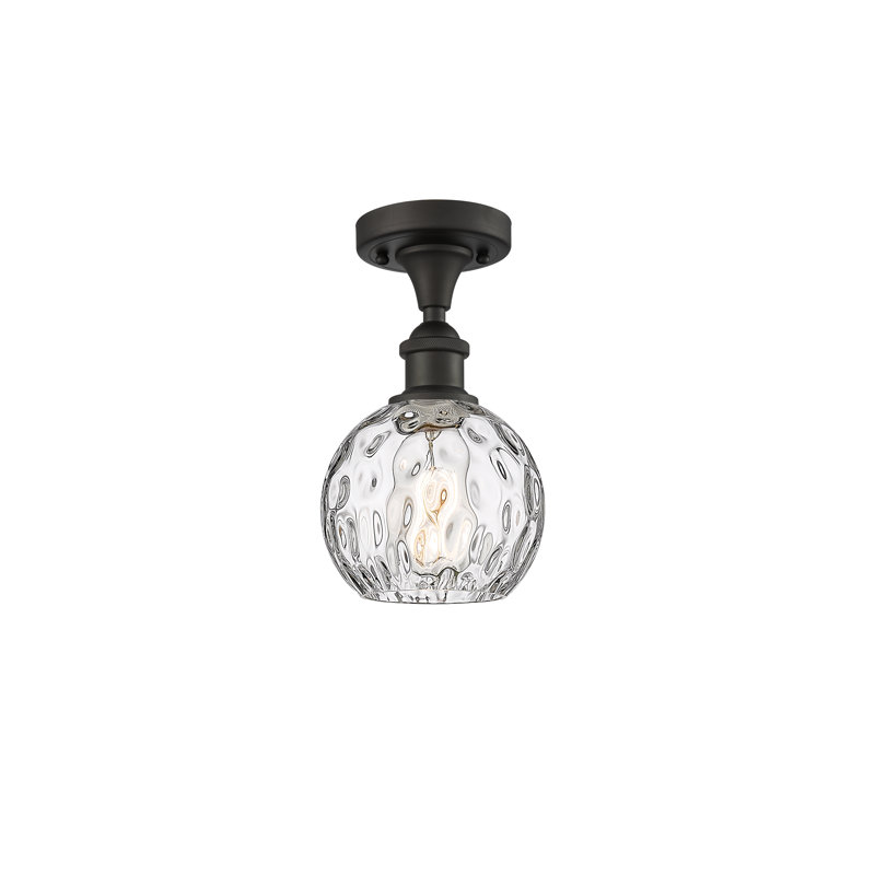 Plafonnier semi-encastré 1 lumière 8 po Cindi, DEL, H 11 po x l 6 po x P 6 po, Bronze huilé