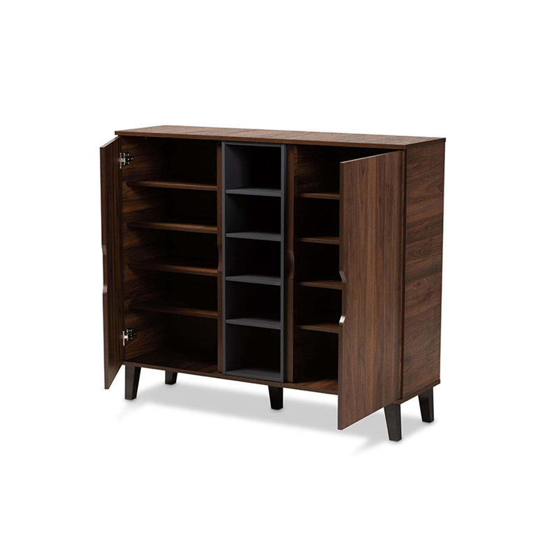 Armoire de rangement pour chaussures 25, Brun/gris