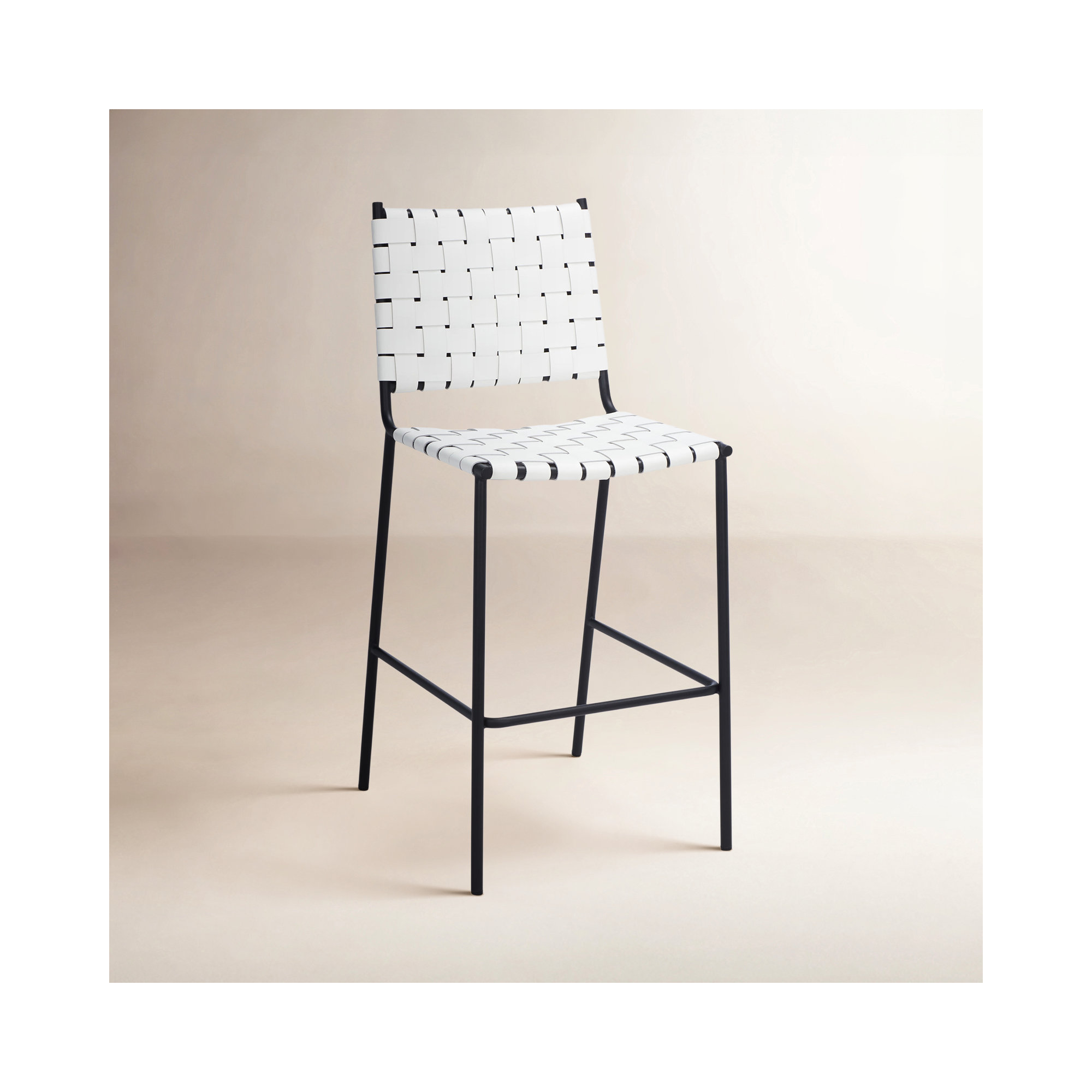 Ryland 26" Counter Stool, White, Black