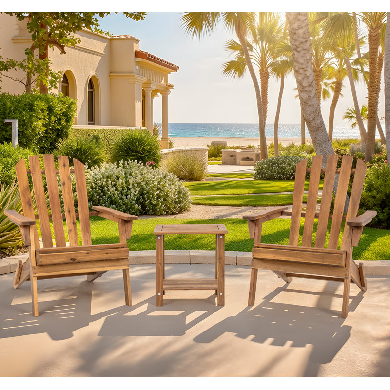 Solid Wood Adirondack Chairs (Set of 2)