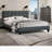 Charcoal Tufted Full Size Upholstered Polyfiber Platform Bed Frame for Residential Bedroom Use