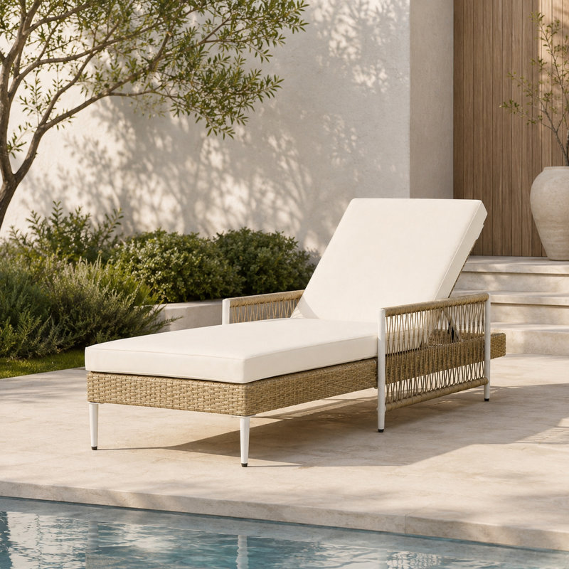 Chaise longue Minimalist, Beige