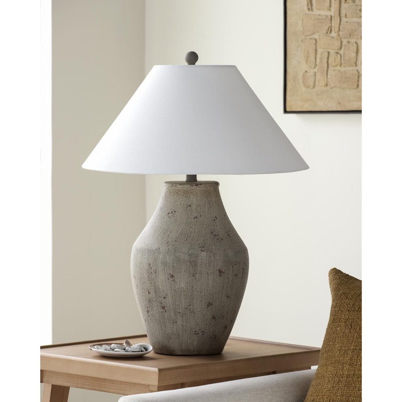 Amaryllis Table Lamp, White, Gray