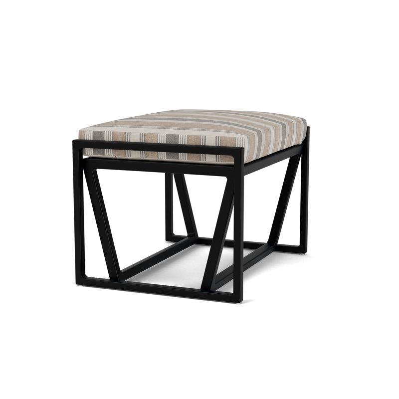 Summit Outdoor Ottoman, Ebony, Purveyor Pewter