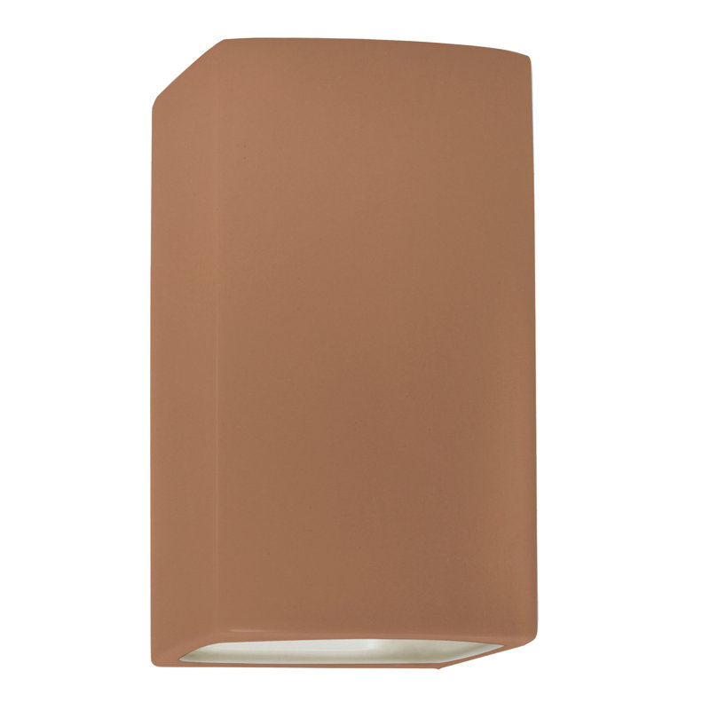 Goessel Ceramic Flush Mounted Sconce, 13.5" H x 7.25" W x 6.5" D, Cerise
