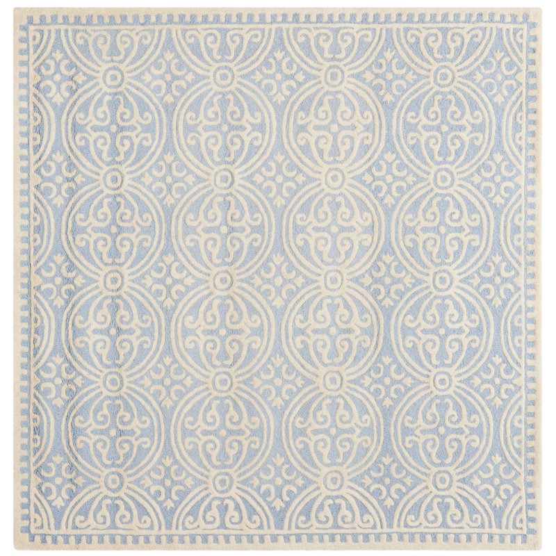 Tapis géométrique en laine touffeté à la main Sadik, Carré 10 pi