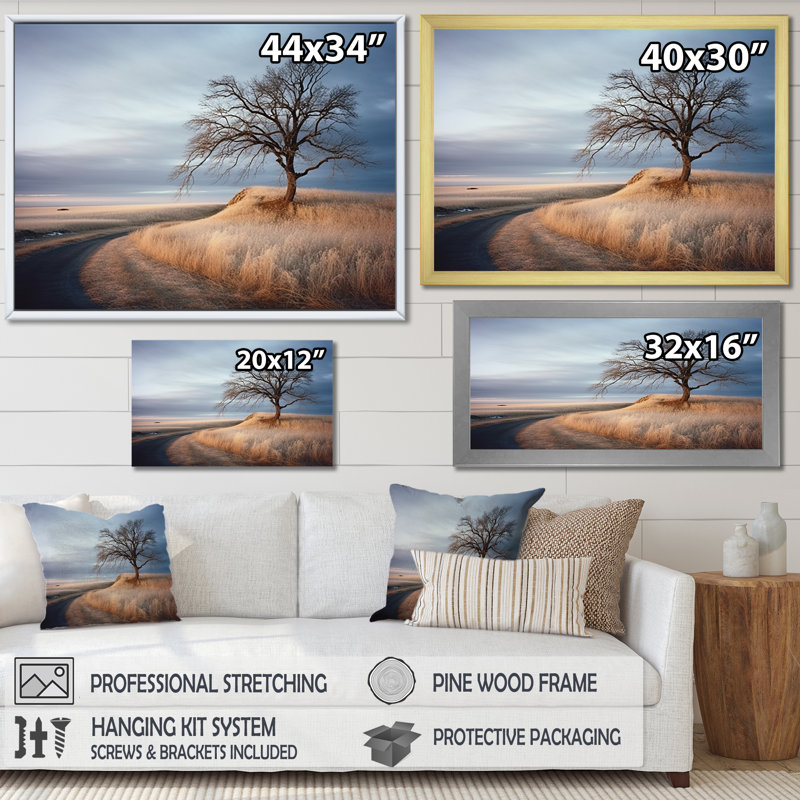 Prayies Winter Scenery Winter Charm - impressions sur toile Prairies, Cadre simple blanc, H 30 po x l 40 po x P 1,5 po