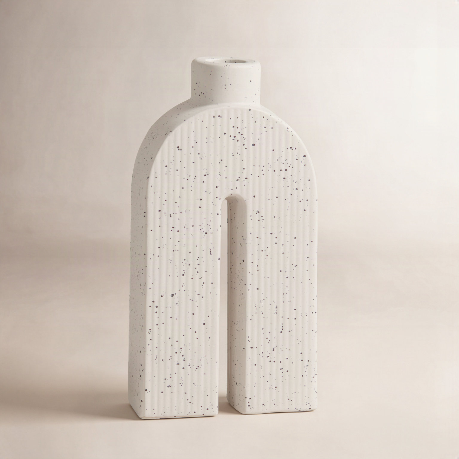 Ceramic Candlestick Holder, 9" H x 4.5" W x 2" D