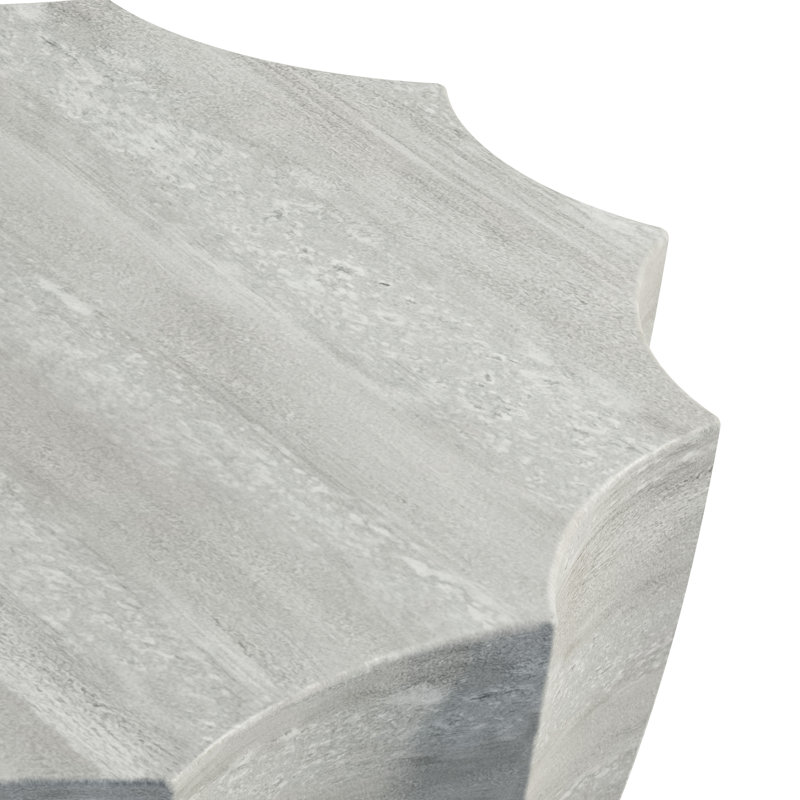 Table basse de 34,82 po en marbre blanc imperméable moderne, idéale pour les jardins et les cours, sans assemblage nécessaire, table ronde facile à entretenir en blanc, ciment, salons, supporte 220 lb